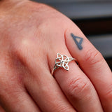 Solid 925 Sterling Silver 15mm Celtic Knot Heart Ring