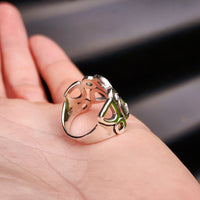 Solid 925 Sterling Silver 15mm Chunky Multi Shaped Ring