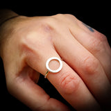 Solid 925 Sterling Silver 15mm Circle Ring