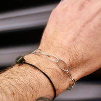 Solid 925 Sterling Silver 6mm Oval Chain Bracelet