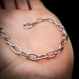 Solid 925 Sterling Silver 9mm Chain Bracelet With Toggle