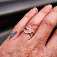 Solid 925 Sterling Silver Wide Irregular Hole Ring