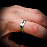 (T) Solid 925 Sterling Silver Black Cross Band Ring