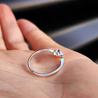 (O) Solid 925 Sterling Silver Double Heart Ring