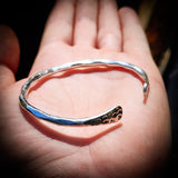 Solid 925 Sterling Silver Rustic Hammer Finish Handmade Bracelet