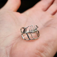 Solid 925 Sterling Silver Plant Leaf Band Ring
