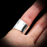 (T) Solid 925 Sterling Silver Rustic Handmade Barrel Cuff Ring