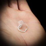 Solid 925 Sterling Silver Monstera Plant Leaf Hoop Earrings