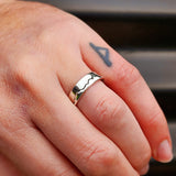 Solid 925 Sterling Silver Mountains Band Ring