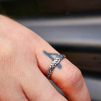 Solid 925 Sterling Silver Oxidized Koru Band Ring