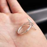 (M) Solid 925 Sterling Silver Treble Clef Music Note Ring