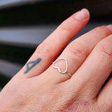 Solid 925 Sterling Silver Wide Heart Ring