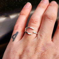 Adjustable Solid 925 Sterling Silver Wishbone Ring