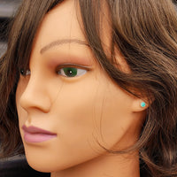 Solid 925 Sterling Silver & 5mm Natural Amazonite Round Stud Earrings