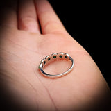 Solid 925 Sterling Silver & Natural Turquoise 6x Setting Band Ring