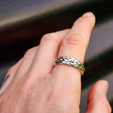 (Y) Solid 925 Sterling Silver 7mm Braid Band Ring
