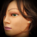 Solid 925 Sterling Silver & 5mm Natural Amazonite Round Stud Earrings