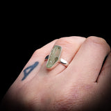 (R) Solid 925 Sterling Silver & Natural Raw Green Kyanite Handmade Ring