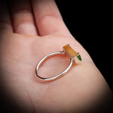 Solid 925 Sterling Silver & Natural Raw Imperial Topaz Handmade Ring