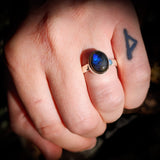 (R) Solid 925 Sterling Silver & Labradorite Stone Handmade Solitaire Ring