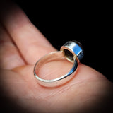 925 Sterling Silver & Natural Labradorite Faceted Round Handmade Ring