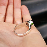 (Z) Solid 925 Sterling Silver & Natural Garnet Large Signet Ring