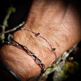 Solid 925 Sterling Silver & Natural Mixed Tourmaline Chain Bracelet