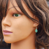 925 Sterling Silver &amp; Natural Amazonite Handmade Drop Earrings