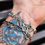 Solid 925 Sterling Silver & Natural Aquamarine Handmade Chain Bracelet