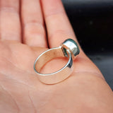 925 Sterling Silver & Natural Aquamarine Oval Handmade Ring