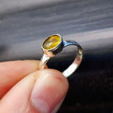 Solid 925 Sterling Silver & Natural Citrine Handmade Oval Signet Ring