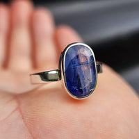 (R) Solid 925 Sterling Silver & Natural Kyanite Handmade Ring