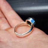 925 Sterling Silver & Natural Labradorite Faceted Round Handmade Ring