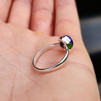 Solid 925 Sterling Silver & Natural Lapis Lazuli Oval Ring