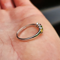 Solid 925 Sterling Silver & Natural Mixed Tourmaline 4x Setting Band Ring