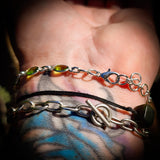 Solid 925 Sterling Silver & Natural Peridot Handmade Chain Bracelet