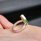 (R) Solid 925 Sterling Silver & Natural Raw Green Kyanite Handmade Ring