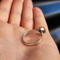 (R) Solid 925 Sterling Silver & Natural Tiger Eye Oval Solitaire Ring