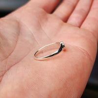 Solid 925 Sterling Silver & Natural Turquoise 6mm Heart Ring