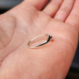 Solid 925 Sterling Silver & Natural Turquoise 6mm Heart Ring