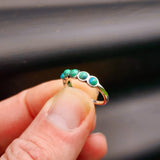 (M) Solid 925 Sterling Silver & Natural Turquoise 6x Setting Band Ring
