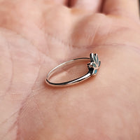 Solid 925 Sterling Silver & Natural Turquoise Lotus Ring