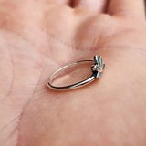 Solid 925 Sterling Silver & Natural Turquoise Lotus Ring