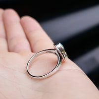 Solid 925 Sterling Silver & Natural Turquoise With Red Coral Double Stone Ring