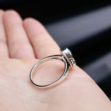 Solid 925 Sterling Silver & Natural Turquoise With Red Coral Double Stone Ring