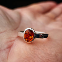 Solid 925 Sterling Silver & Natural Amber Oval Signet Ring