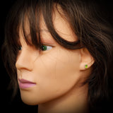 Solid 925 Sterling Silver & 6mm Natural Peridot Oval Stud Earrings