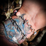 Solid 925 Sterling Silver & Natural Pink Opal Chain Bracelet