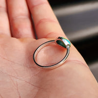 Solid 925 Sterling Silver & Natural Turquoise Oval Ring
