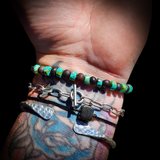 Raw Cherry Amber & Natural Turquoise Elastic Bracelet